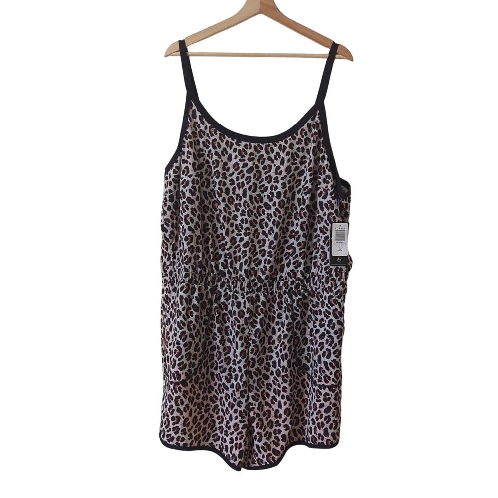 NWT Torrid Active Romper‎ 2 2X 18 20 Womens One Piece Cheetah Frida Leopard
